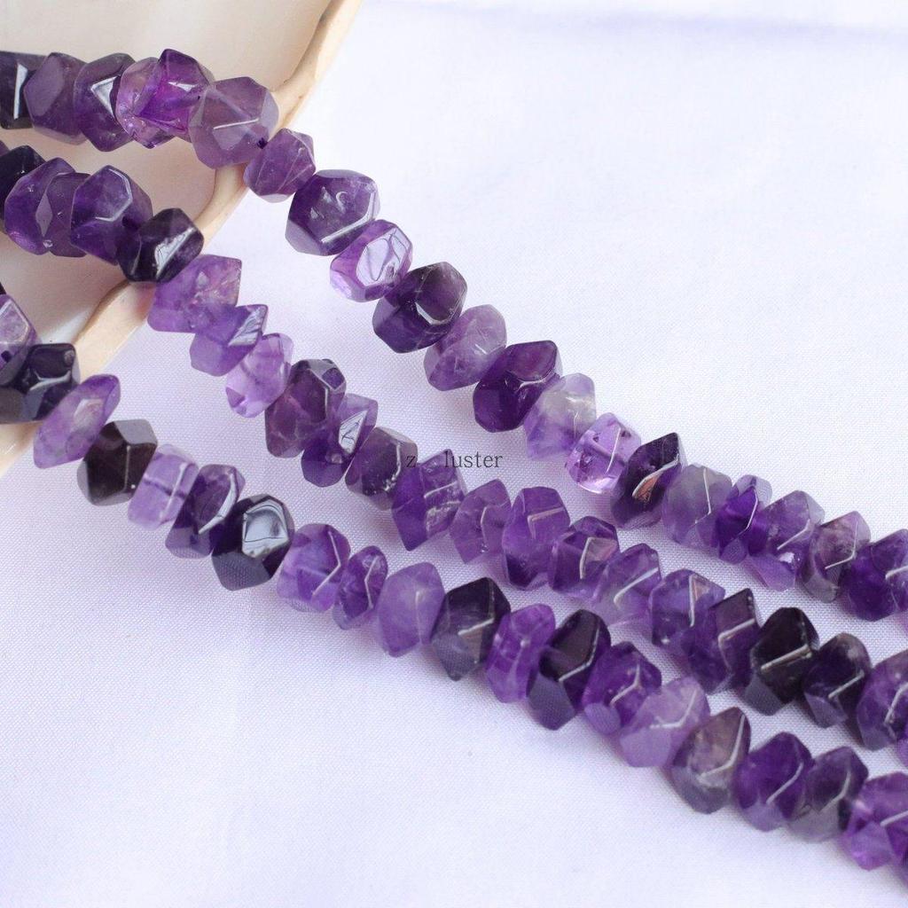 Contas Espaçadoras de Cristal Irregular Lápis Lazúli e Ametista para DIY