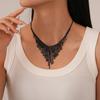 Personalized dark wind diamond-set elegant fringed necklace ins temperament collarbone necklace