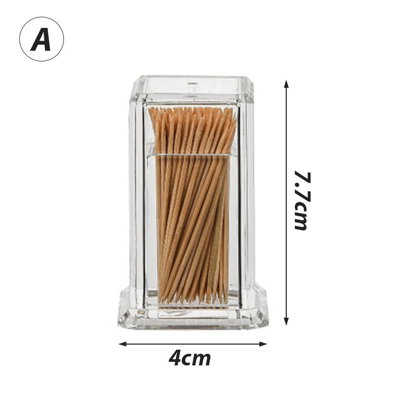Thickened Acrylic Toothpick Box Transparent Toothpick Bottle Round Storage Box A