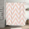 Modern Chevron Shower Curtain Waterproof Washable Bath Decor Pink White Striped Shower Panels Home Decoration