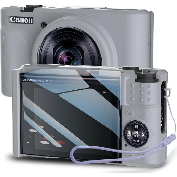 Silicone Case for PowerShot SX740/ SX730 Digital Camera with with Removable Lens Cover and Screen Protector and a Lanyard for PowerShot SX740/ SX730