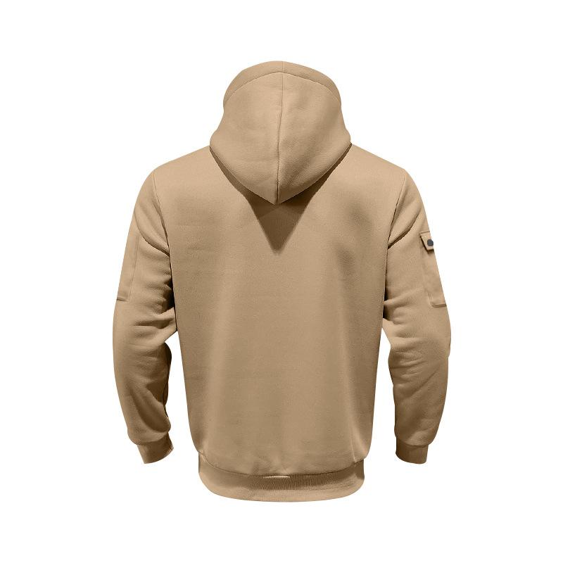 Mens Loose Heavyweight Fleece Zip Up Hooded Casual Workwear Long Sleeve Cardigan Sweatshirt