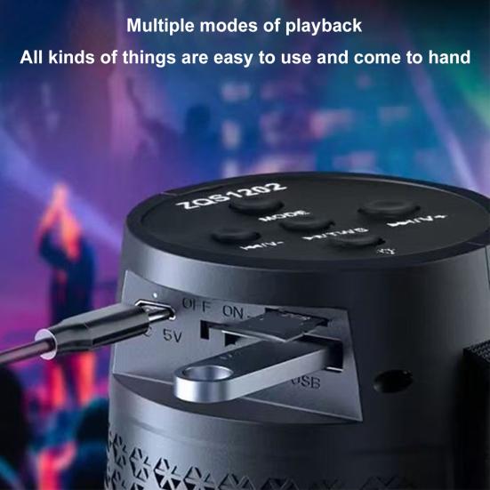 Mini Wireless Bluetooth-compatible Speaker with Colorful LED Light Support USB Disk TF Card Waterproof Portable Loudspeaker Box