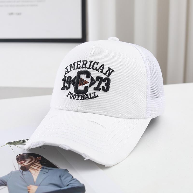 Spring And Summer Outdoor Baseball Cap Letter Embroidery Cap Women S Big Head Circumference Soft Top Hat Adjustable белый
