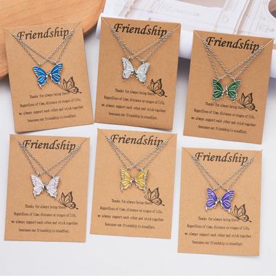 Butterfly Necklace Women's Collarbone Chain Shiny Best Friend Birthday Gift Jewelry Gift