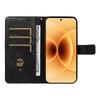 For Xiaomi 17 Leather Case Geometric Line Design Wallet Phone Cover with Wrist Strap
