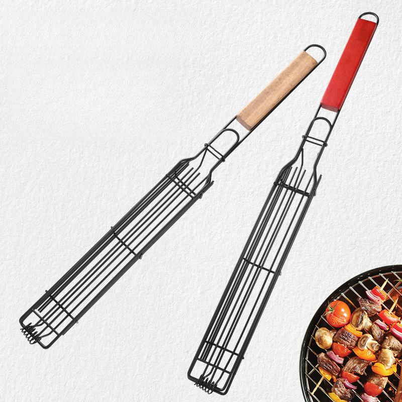 3 in 1 Grill Basket Set Stainless Steel Non Stick BBQ Rack With Foldable Handle For Fish Veggies Sausages Camping Party Gear