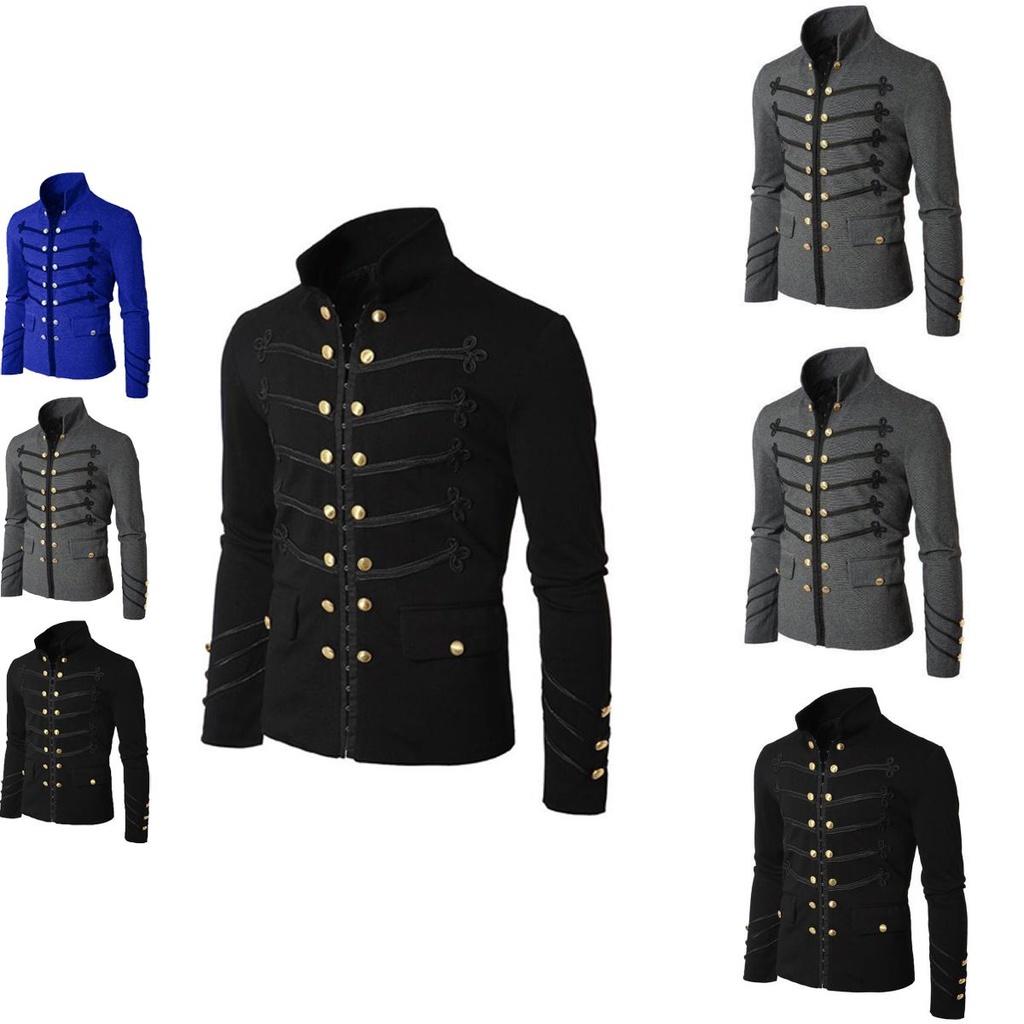 Vintage Herren Doppelreiher Steampunk Jacke für Mittelalterliche Cosplay-Veranstaltungen