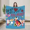 Regina di Cuori Alice nel Paese delle Meraviglie Coperte Velluto Carte da Gioco Calda Coperta da Viaggio per Esterno Biancheria da Letto Plaid Pezzo di Tappeto