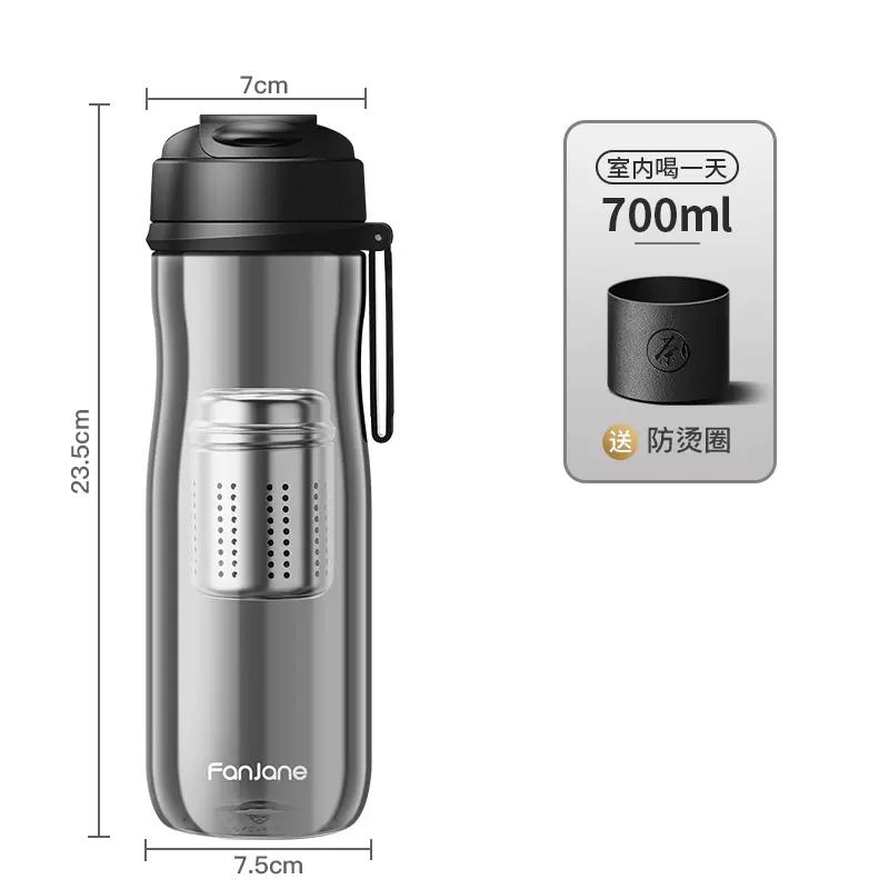 Reise-Tee-Infuser-Becher für Wasserflasche mit großem beweglichem Tee-Infuser BPA-FREI TRITAN Kunststoff Trinkflaschenbecher für Sport Outdoor