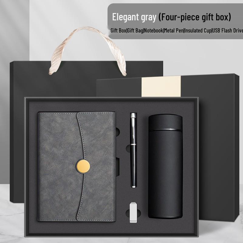 Custom Gift Set: Business A5 Notebook & Thermos Cup - Perfect for Teacher's Day, Mid-Autumn Festival, or Company Anniversaries.