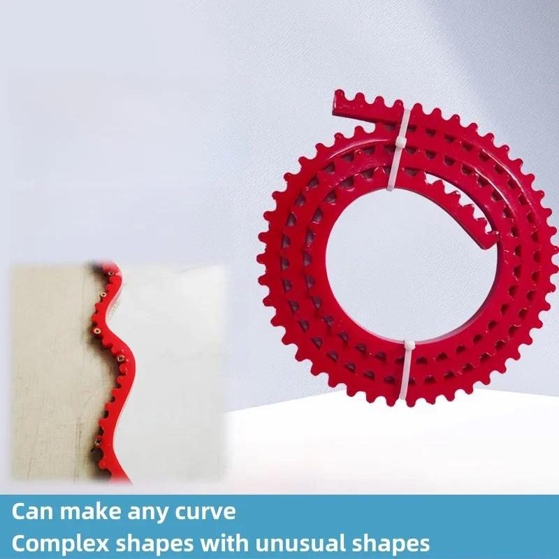 1/2M Woodworking Gear-Driven Profiling Strip Flexible High Resilience Curve Template Complex Shape Contour Woodworking Strip