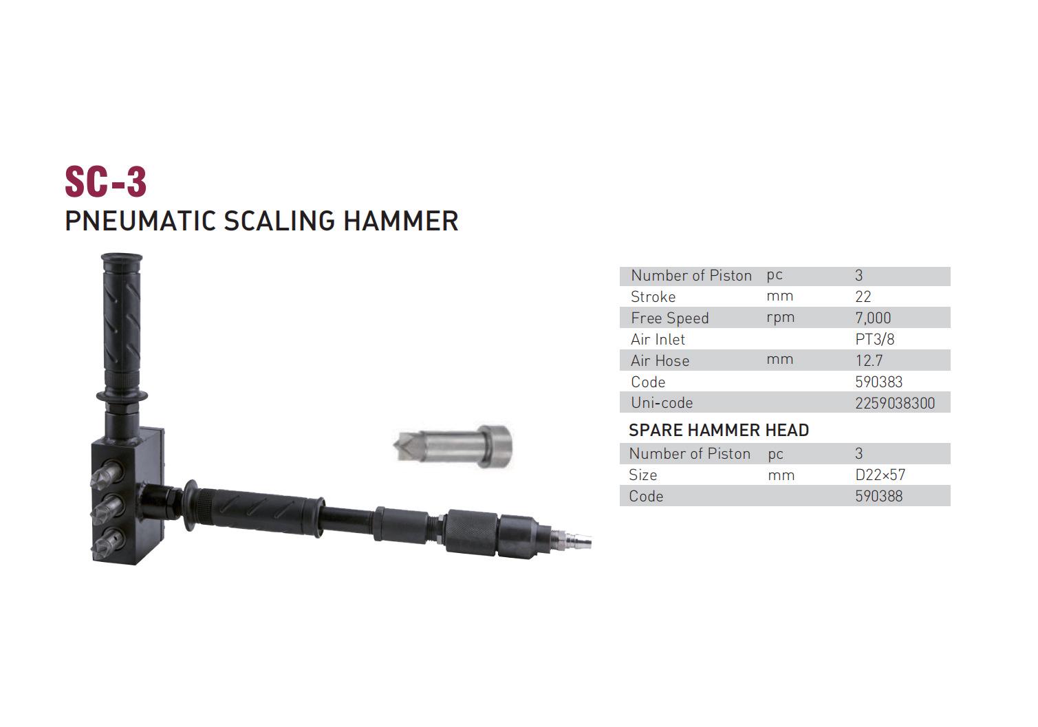 Yutian Technology SC-3 Triple-Head Marine Rust Removal Hammer SC-3