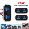 76W Dual PD Dual QC3.0 Type C USB Quick Charger 3.0 with Switch Fast Charging 4 Ports Power Panel For Bus ATV Car Truck Marine