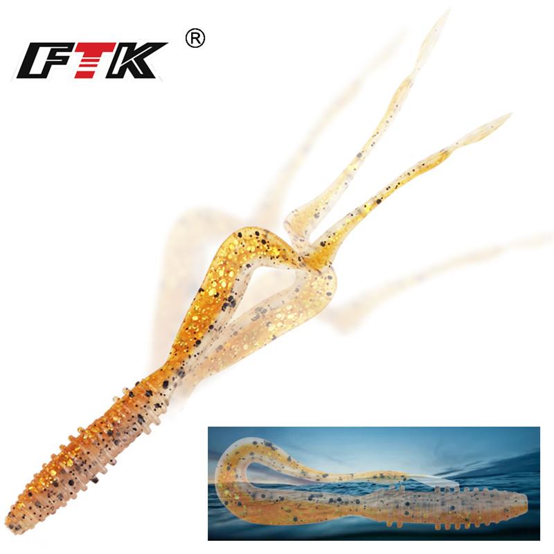 FTK Tail Thread Lure 8 Pieces Lure Shaker Soft Jig Head Gift Swing 8cm Weight 2.7g Fishing Tackle