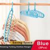Rotating Folding Clothes Hanger Closet Organizer Multi-port Clothing Drying Rack Foldable Plastic Scarf 11-hole Storage Hangers