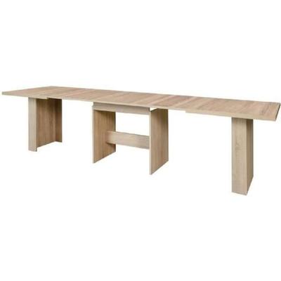 Mesa de comedor extensible para 6 a 12 personas, estilo contemporáneo, decoración roble Sonoma - COMEDOR - L 140-273 x A 90 cm