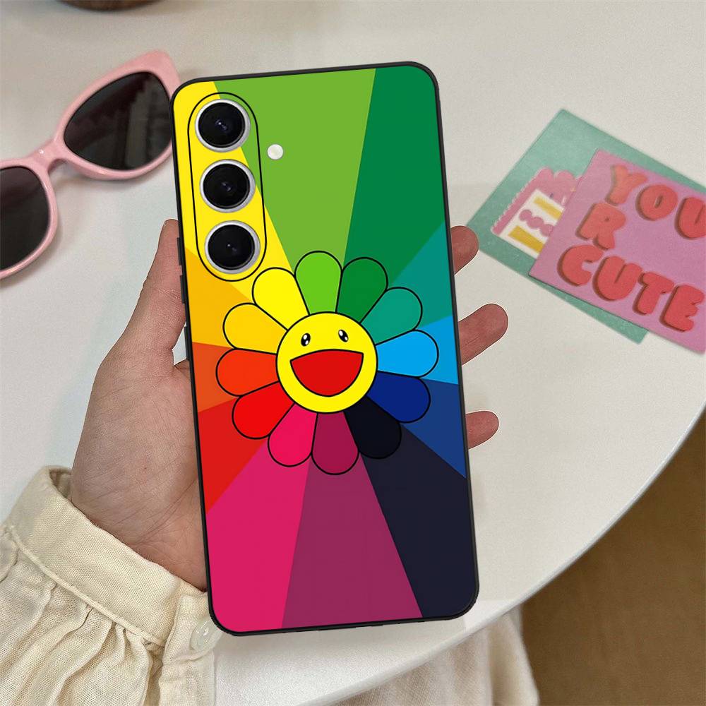 T-Takashi Flower M-Murakami Phone Case For Samsung S 24 Fe 25 Ultra Plus 20 Lite 21 30 22 23 24 22 Ultra 5G Fundas