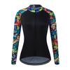 1 Womens Long Sleeve Cycling Jersey Butterfly Print Slim Fit Quick Dry Breathable Road Bike Sport Top