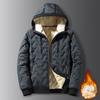 Men's Solid Color Casual With Cotton Zipper Long-sleeved Jacket Men's Graphene Hooded Cotton Jacket NEW SPORT Pocket Label