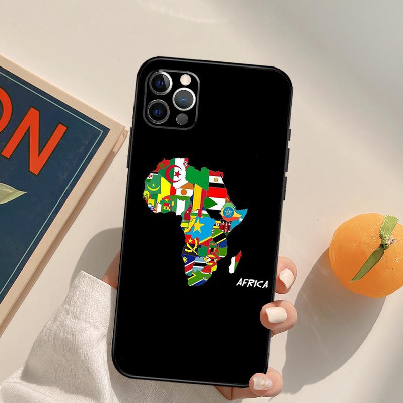 Africa Map Geogra Funda Case For iPhone 16 Pro Max 15 14 11 12 13 Pro Max Mini XR 16e 16 15 Plus Phone Cover