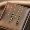 2022New Flower Tassel Shiny Long Earring Temperament Exquisite Elegant Trend Fashion Stud Earrings Wedding  Birthday Gift