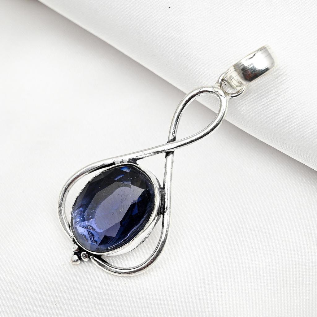Iolite Pendant, 925 Solid Sterling Silver Pendant Handmade Gemstone Jewelry, Gifts For Wife Brand New Pendant