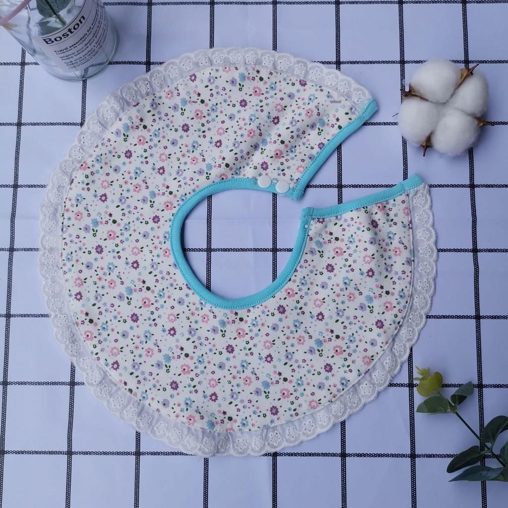 6-Layer Cotton Baby Bib - 360° Absorbent Gauze, Korean Style