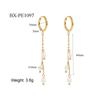 Elegant Gold-Plated Pearl Tassel Ear Cuffs - Fashionable Stainless Steel Earrings