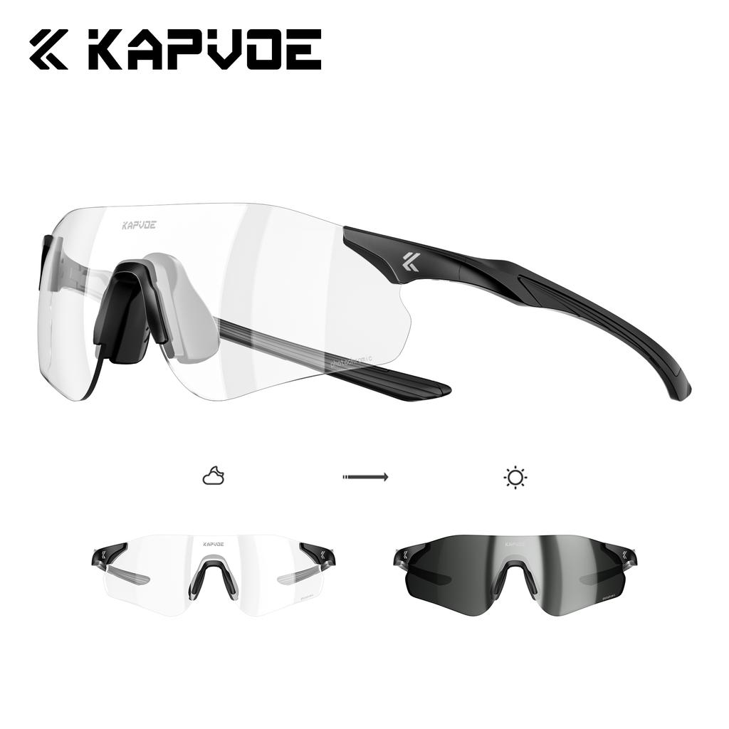 Kapvoe Photochromic Running Sunglasses Women Men Cycling Glasses Bike Glasses UV400 Bike Eyewear MTB Sports Bicycle Goggles 2026