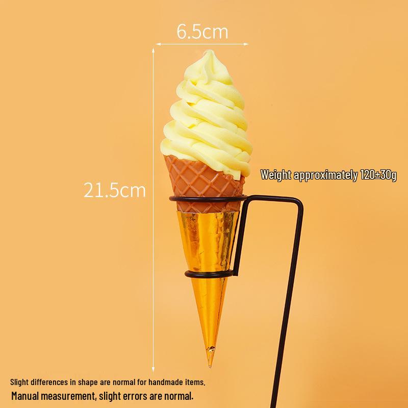 Night Market Ice Cream Cone Model: Realistic Torch Dessert Prop for Photography and Decor
