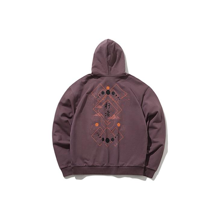 Li-Ning Sports Fashion Series Pullover Hoodie Men Hoodies Gray Purple AWDP769-3
