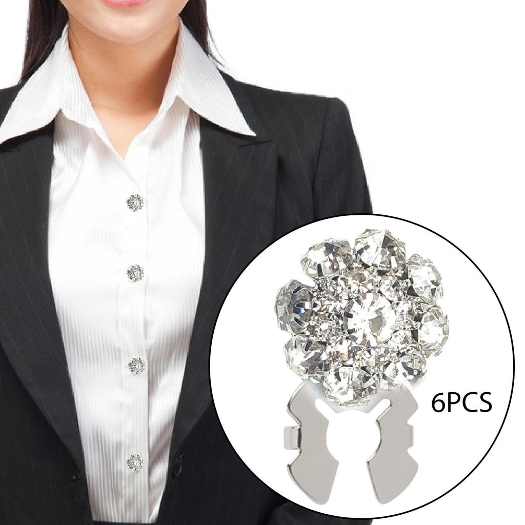 6x Rhinestone Button Covers Sewing Button Covers Decor Party Women Men