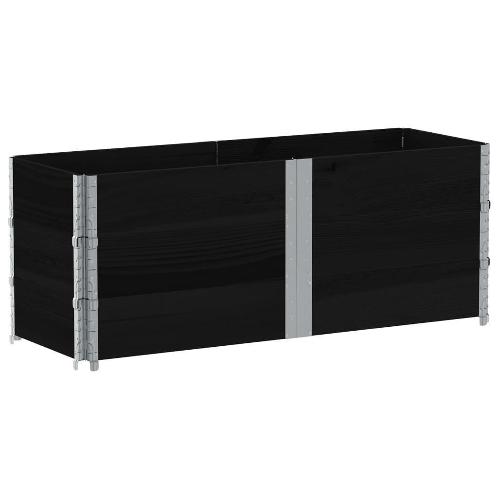 Vidaxl Donica Ogrodowa, Czarna, 150X50 Cm, Lite Drewno Sosnowe