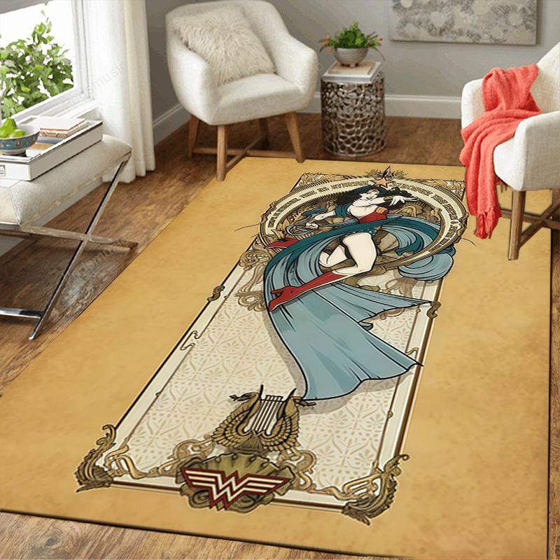 Super Hero Fashion Floor Mat Non-Slip Washable Rug for Living Bedroom