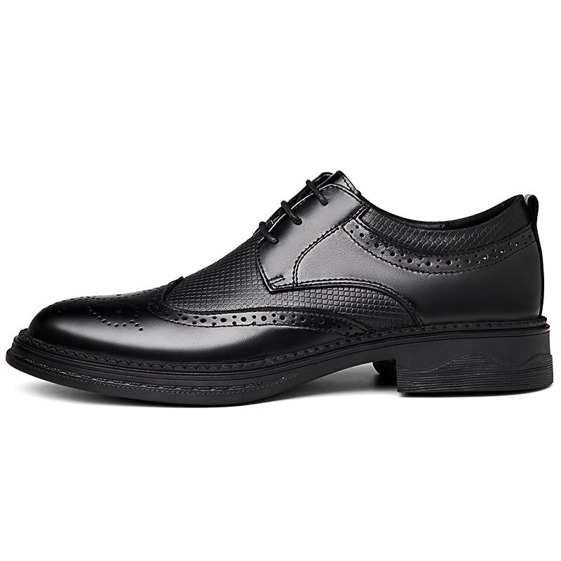 Fashion High Quality Autumn British Casual Business Formal Genuine Leather Shoes Men Shoes Heightening Single Shoes Suit Gentleman Dress