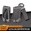 Leather Car Metal Key Case Cover For Lexus Es200 Rx300 Ls500H Nx26 Keyless Bag Protector Shell Keychain Auto Accessories
