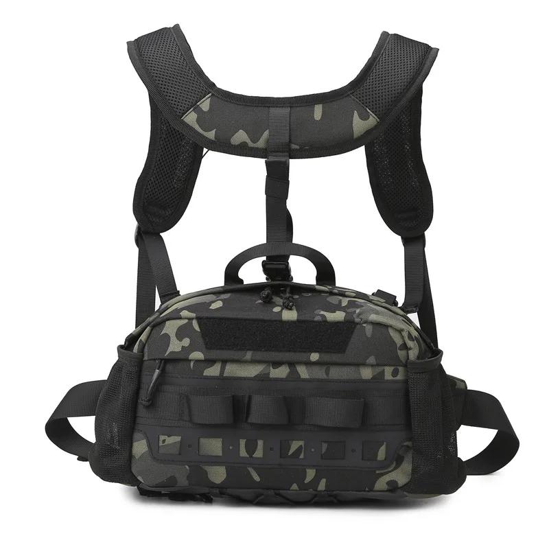 

Mens Fishing Bag Hiking Vest Backpack Utility Sports Molle Waist Bag Outdoor Camping Hunting Fanny Pack Travel Single Duffel Bag