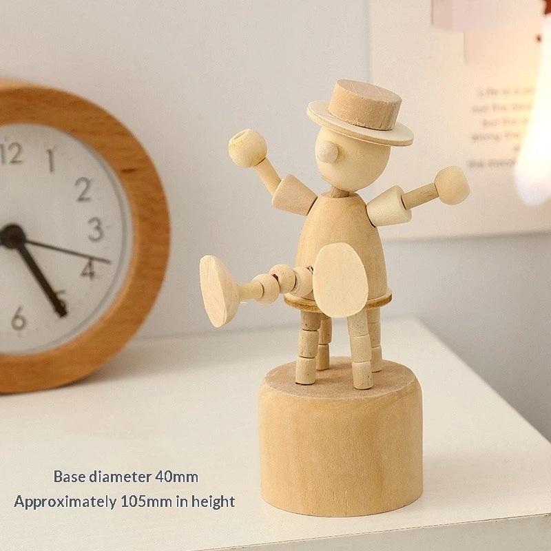 Latest Wooden Finger Puppet Toy Cartoon Mini Desktop Movable Elephant Tiger Dog Puppet Figurine For DIY Home Party Decoration