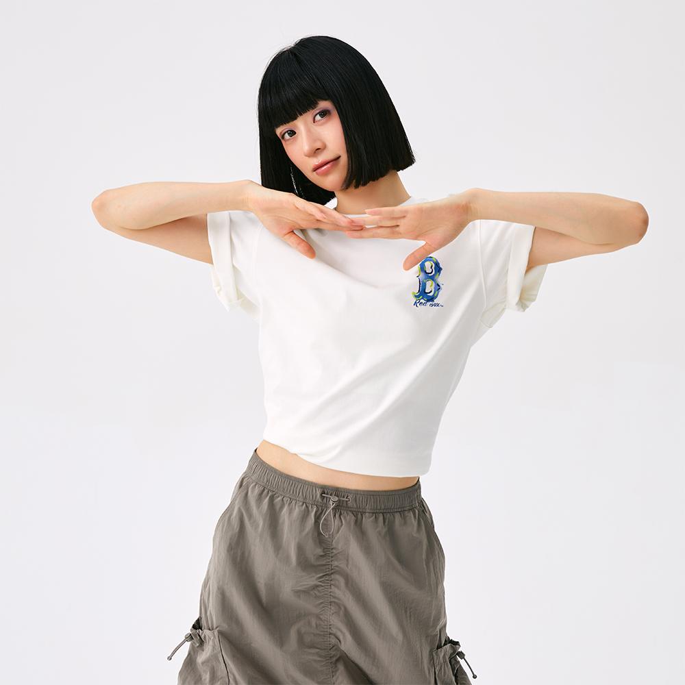 New MLB Basic Collection Basic Boston Red Sox FW25 T Shirt Unisex Standard Ivory White 3ATSB1654-43IVS