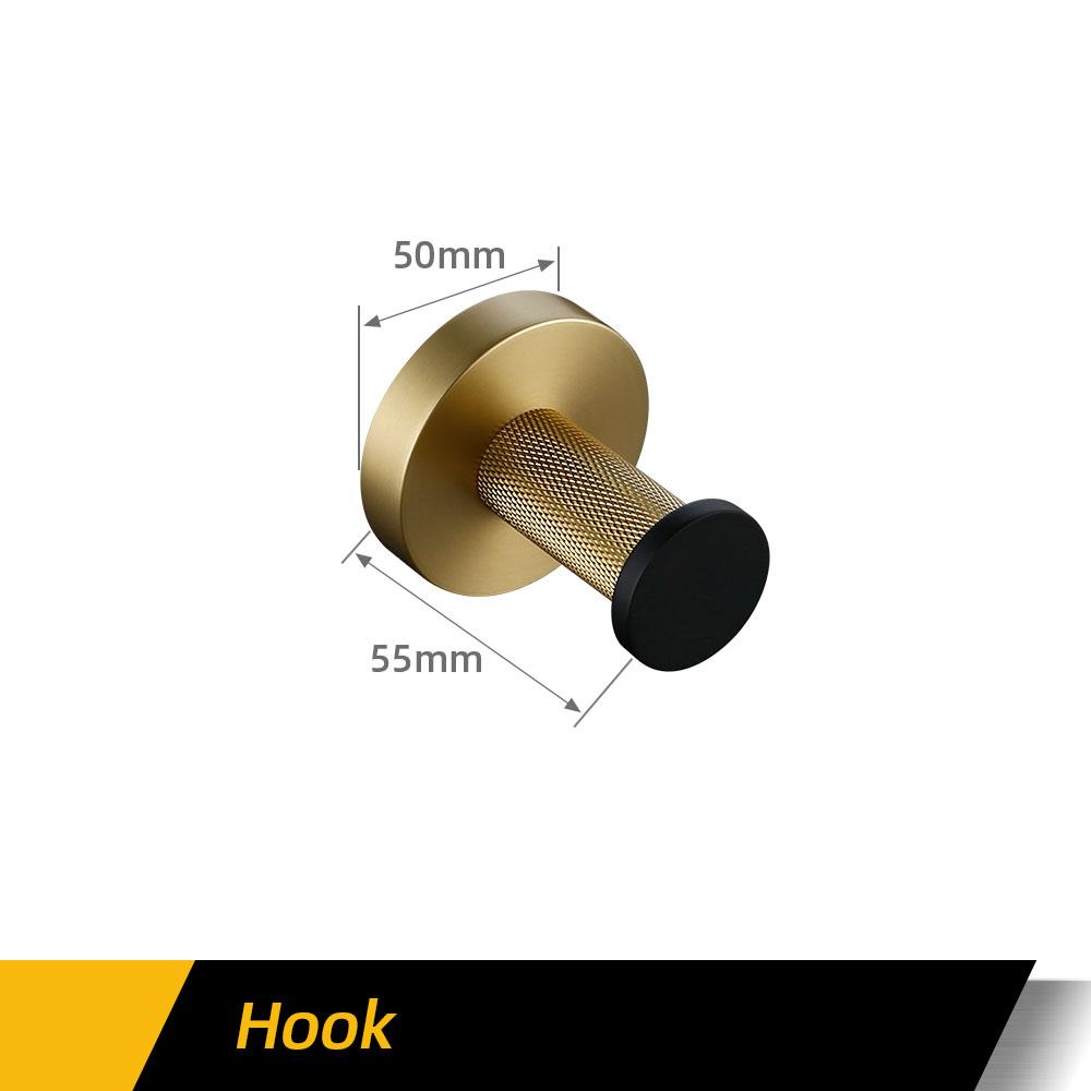 

Вешалка для полотенец, настенная вешалка для полотенец, держатель для бумаги из матового золота и матовый черный крючок, держатель для туалетной щетки с насечкой и комбинированными цветами