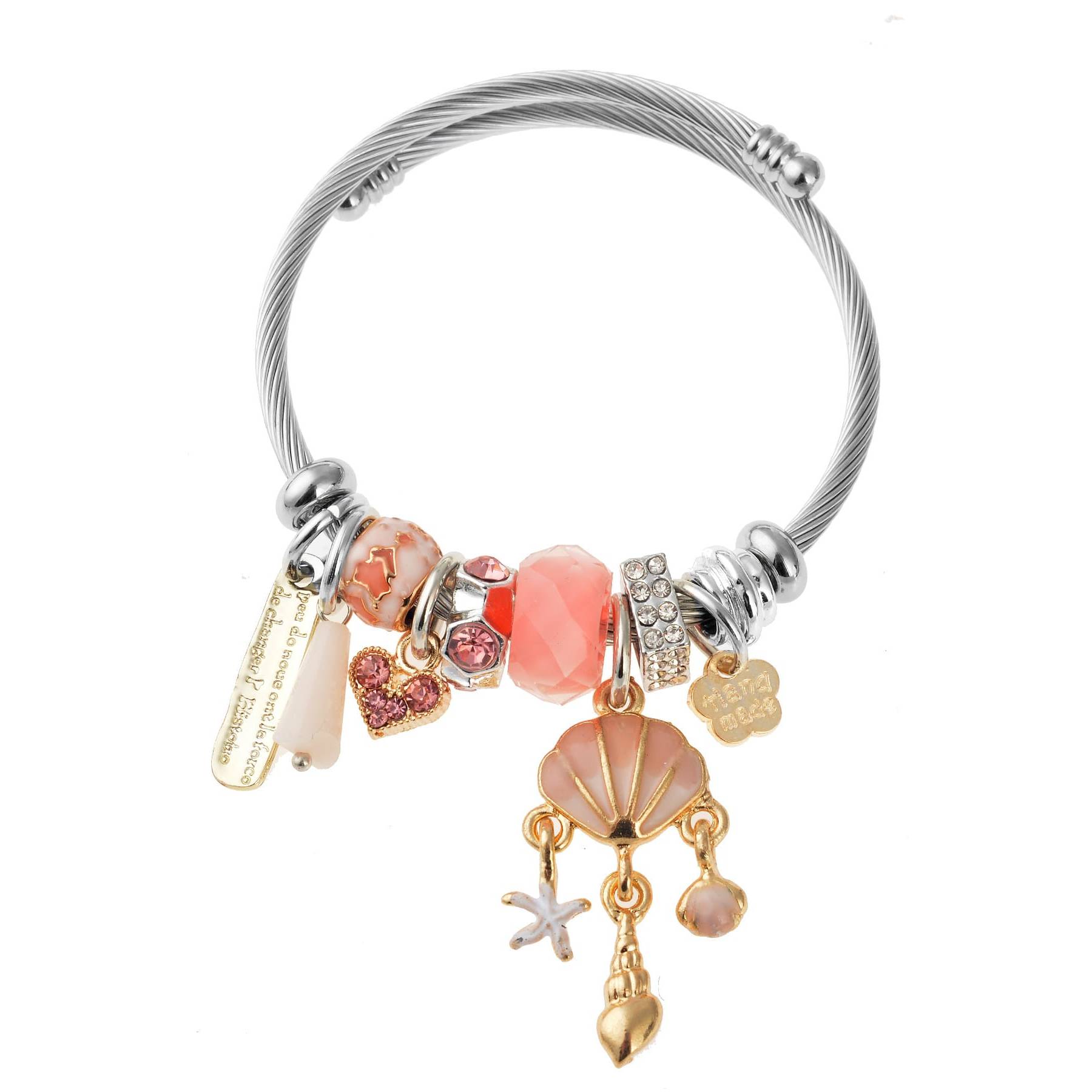 

Shell Figure Silver Charm Bracelet