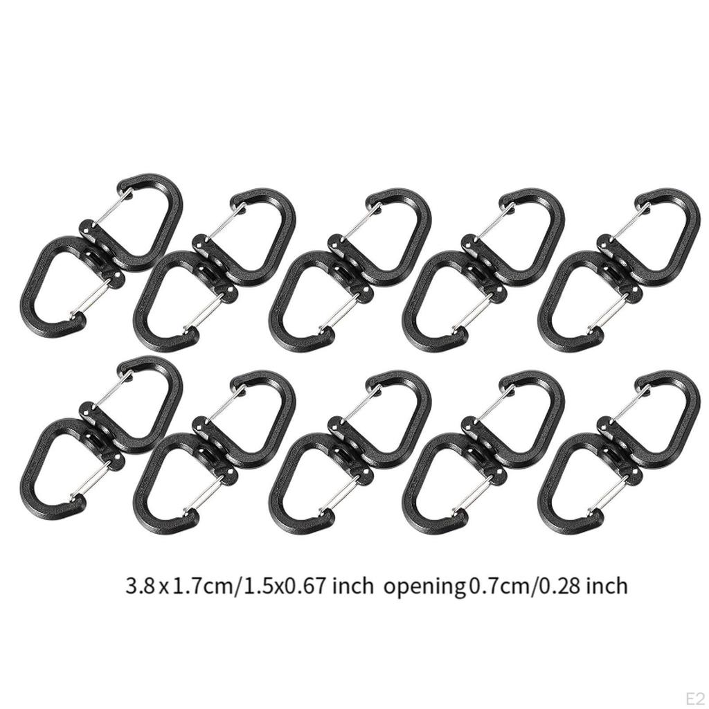 10 Pack S Hooks for Backpacking And Camping with Snap