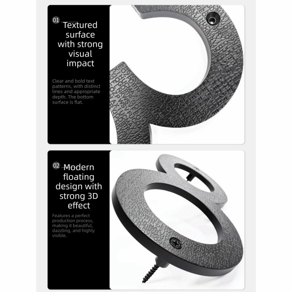 8inch 3D Suspension House Number Black Address Number High Quality Hotel Room Number Door Use