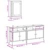 3 piece bathroom furniture set smoked oak wood based material