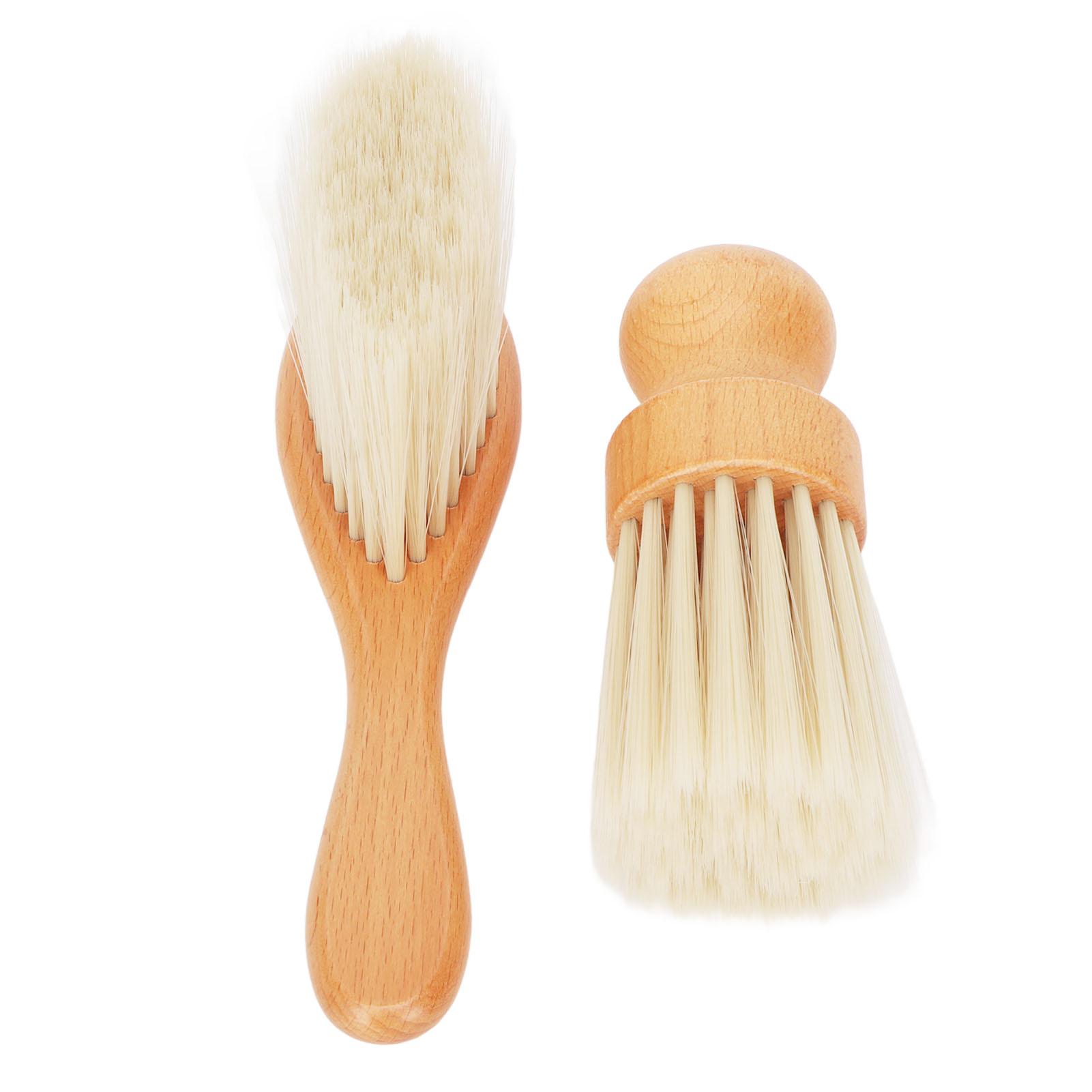

2Pcs Neck Duster Remove Loose Hair Professional Soft Neck Duster with Wooden Handle for Salon and