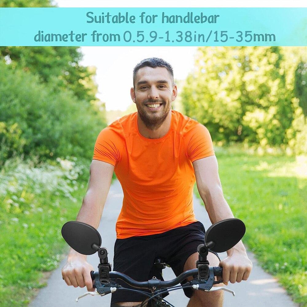 1/2pcs Bike Rearview Mirror 360° Adjustable Rotatable Handlebar Convex Mirror Safe Wide Angle For Bicycle Cycling Outdoor Sports