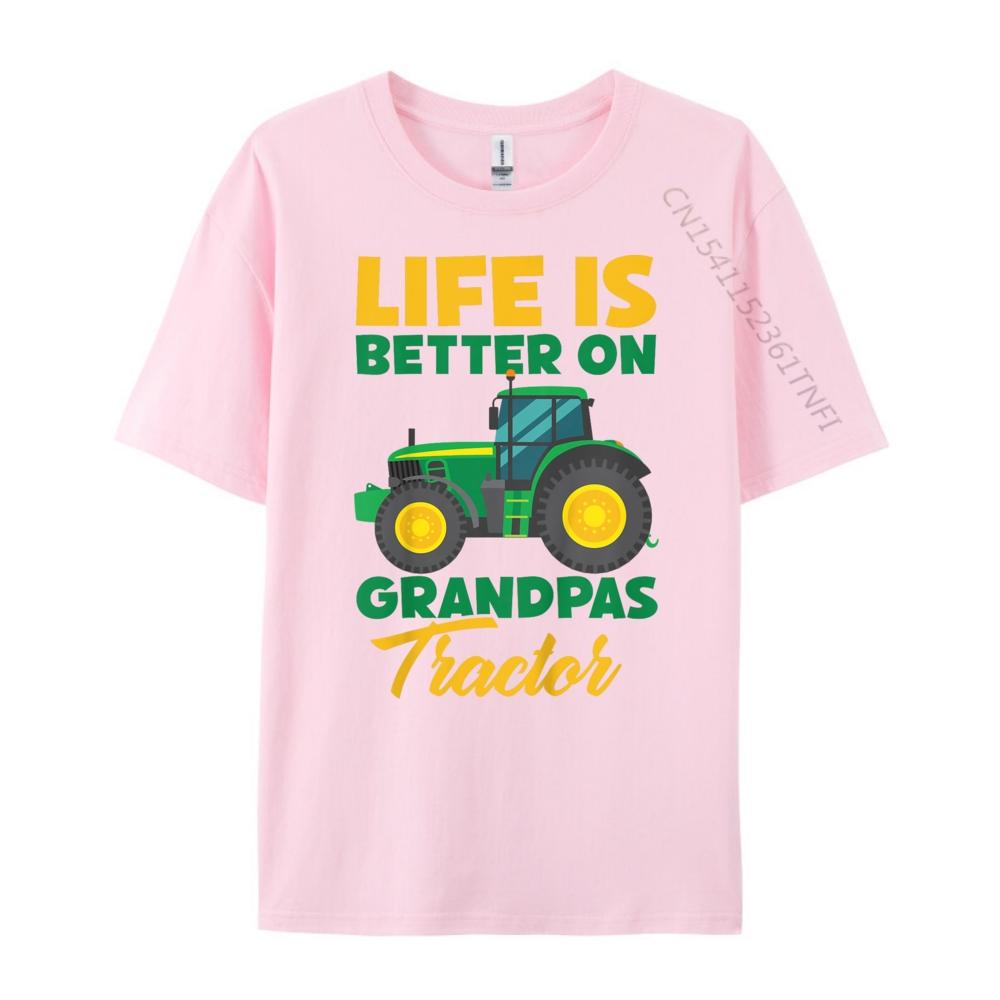 Kids Young Farmer Funny Tractor Boy On Grandpas Tractor Mens Shirts Graphic Tee Mens Clothes Classic