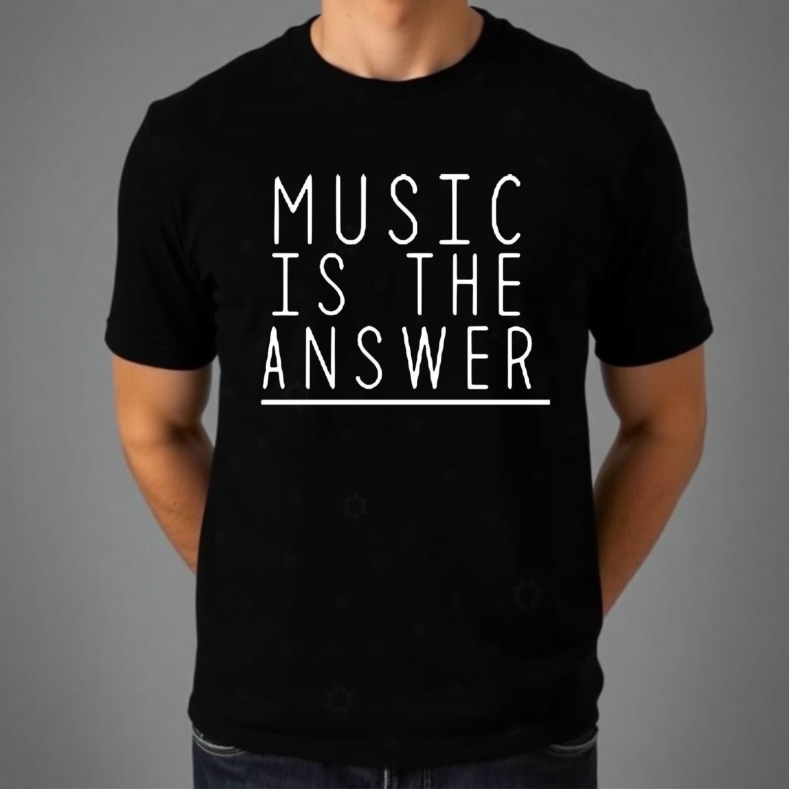 Music Is The Answer T-Shirt Latest Studio Band Music Lovers Top Casual Men s Tee S