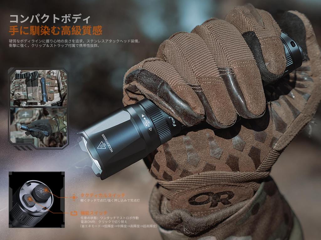 Fenix TK20R Rechargeable LED 3000 Portable Battery 475M Disaster High Tactical Light for Disaster Night Security Military Outdoor 5000mAh Battery